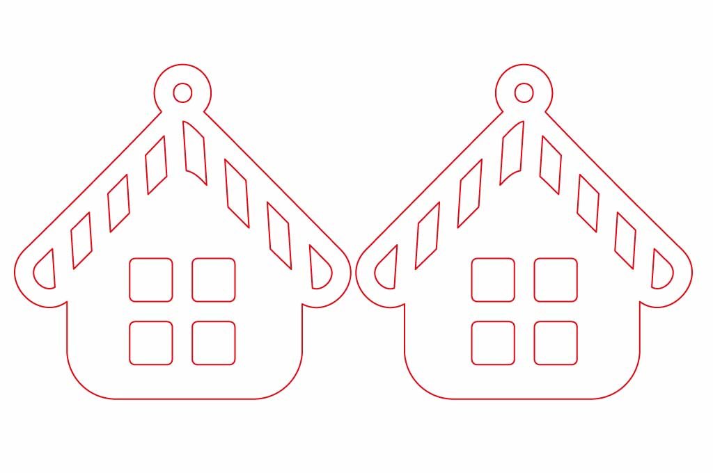 aretes de casa navideña