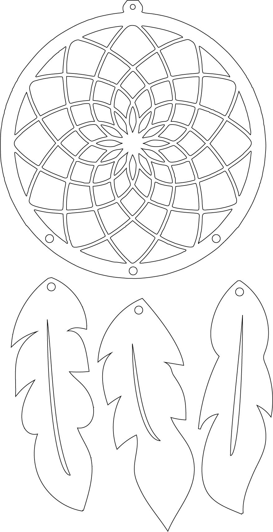 atrapasueños con plumas