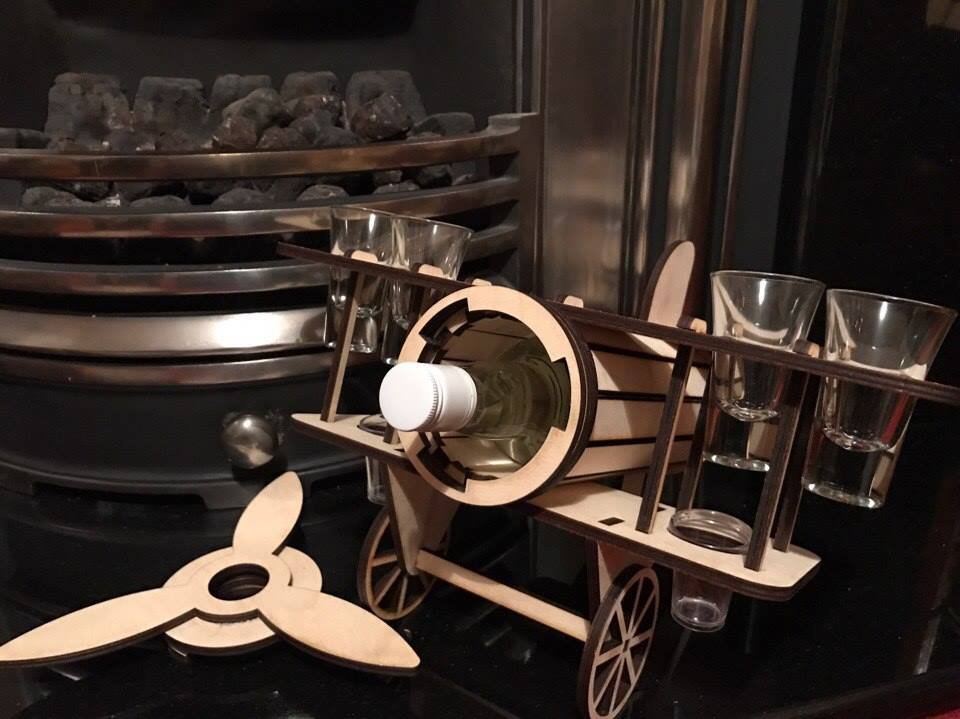 avión para shots y vasos