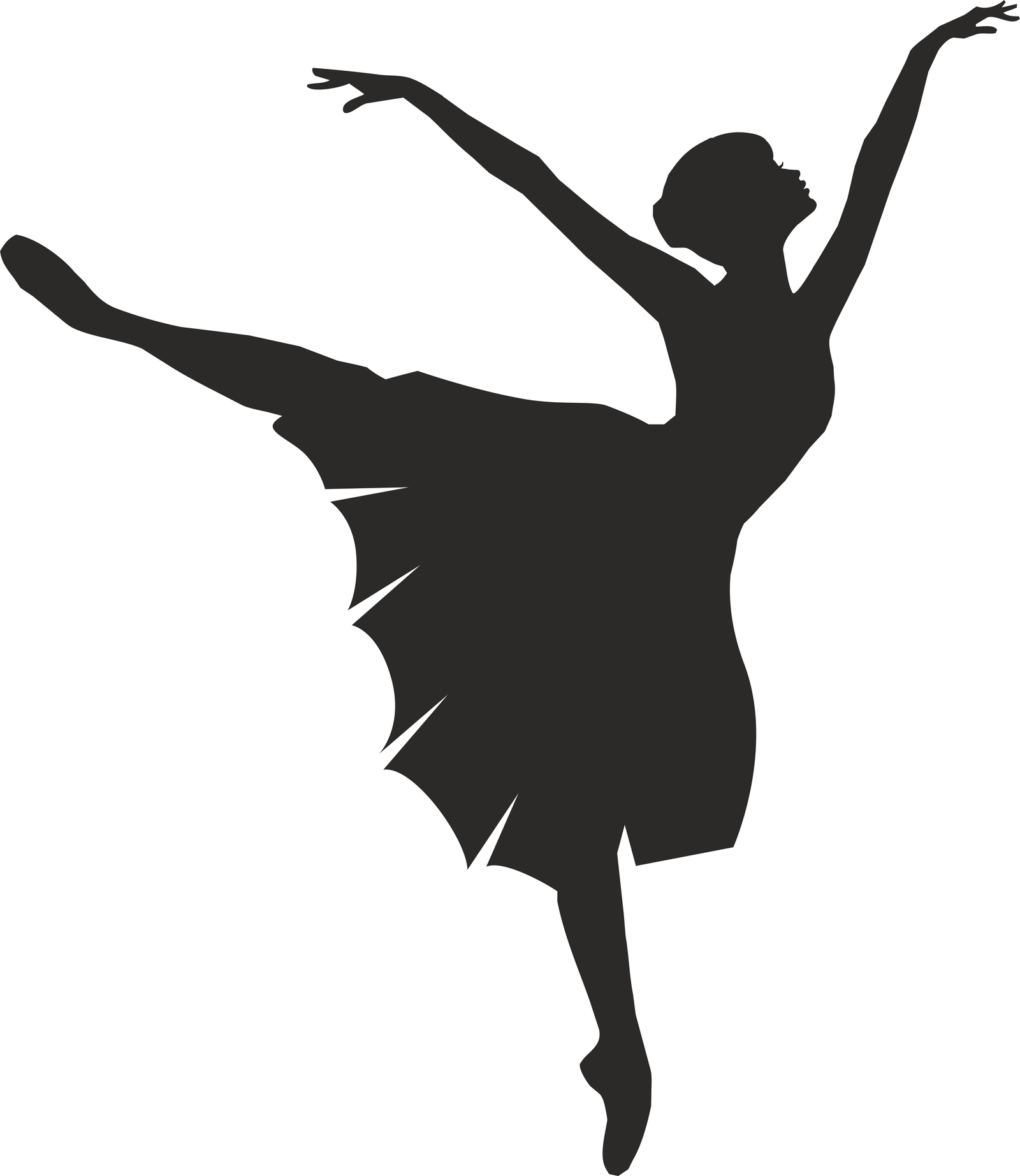 bailarina de tutú largo arabesque