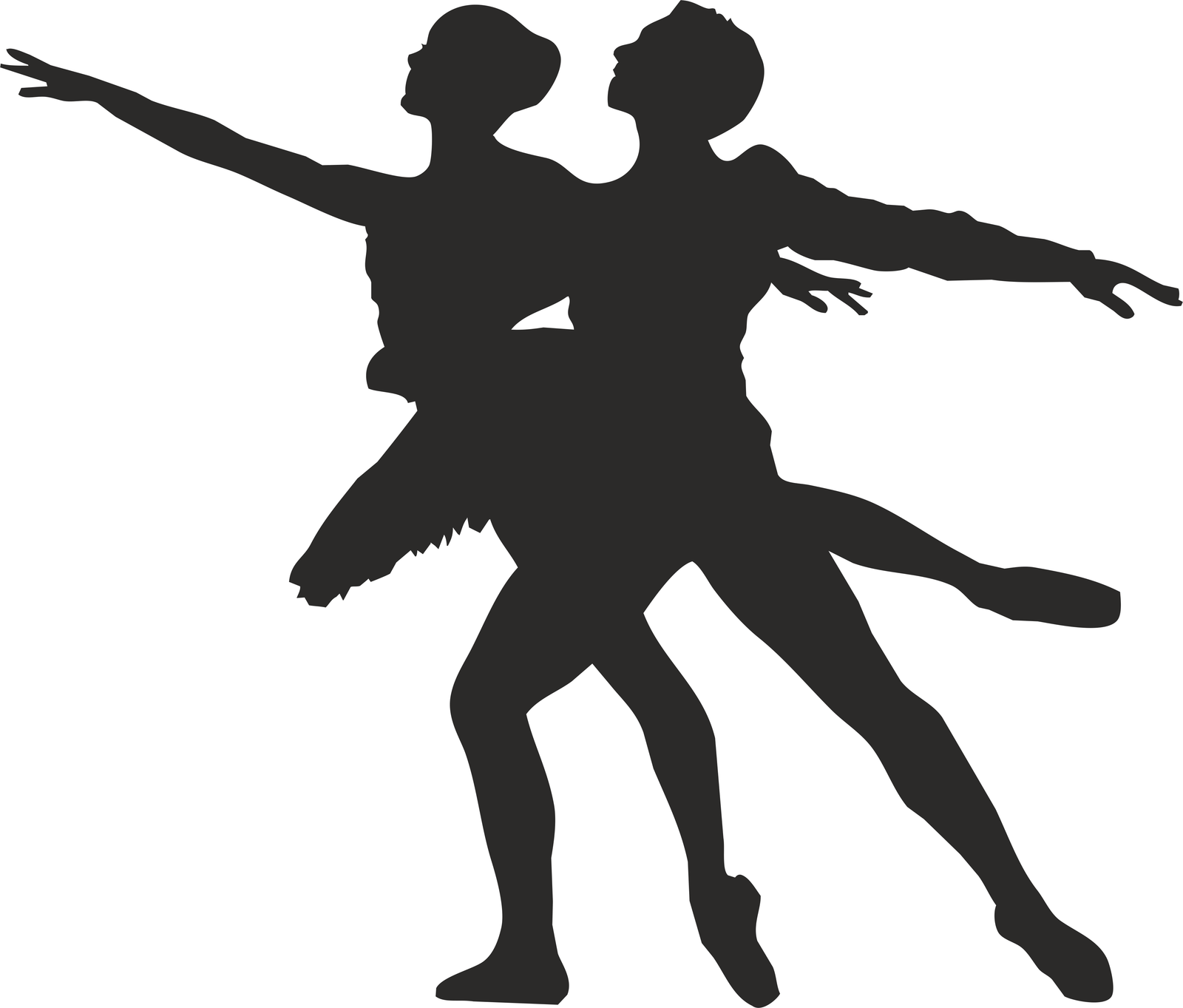 bailarines abrazados
