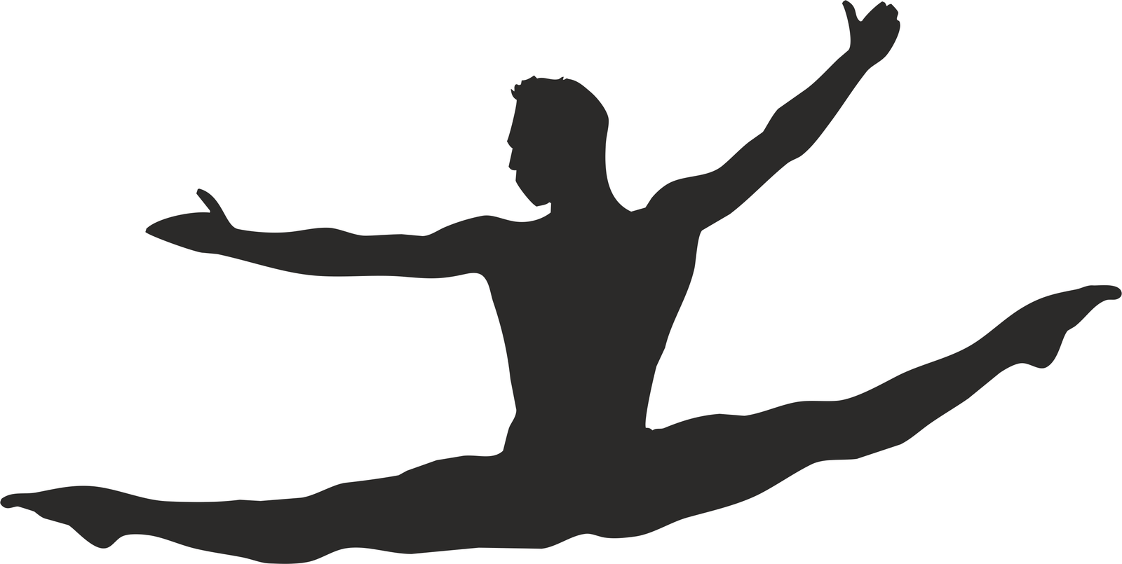 bailarín en split de brazos abiertos