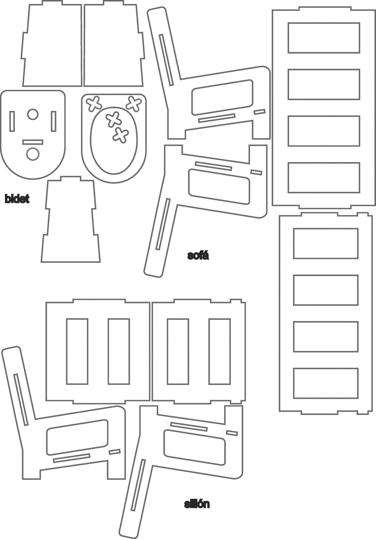bancas armables miniatura