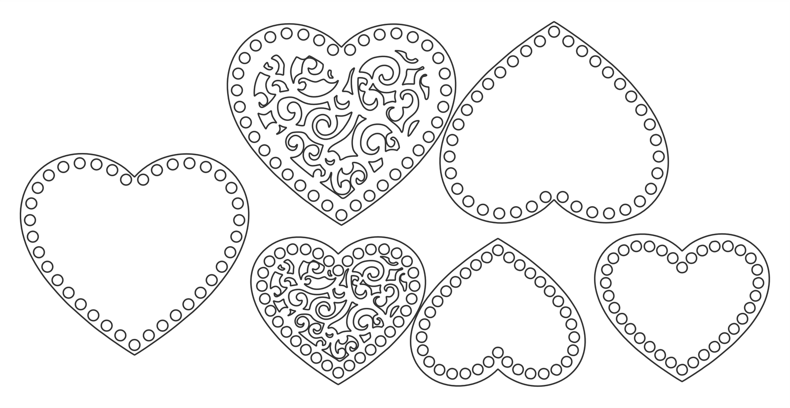 bases de corazón para tejer