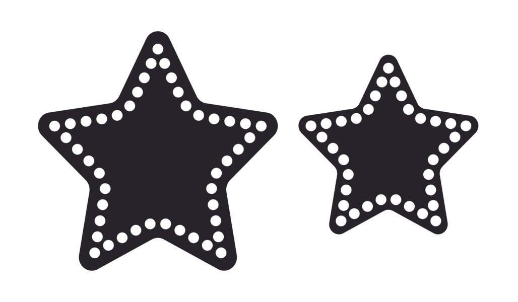 bases de estrellas troqueladas para tejer