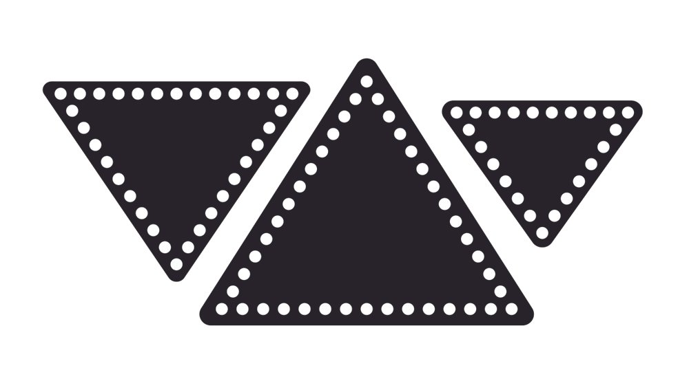 bases triangulares troqueladas para tejer