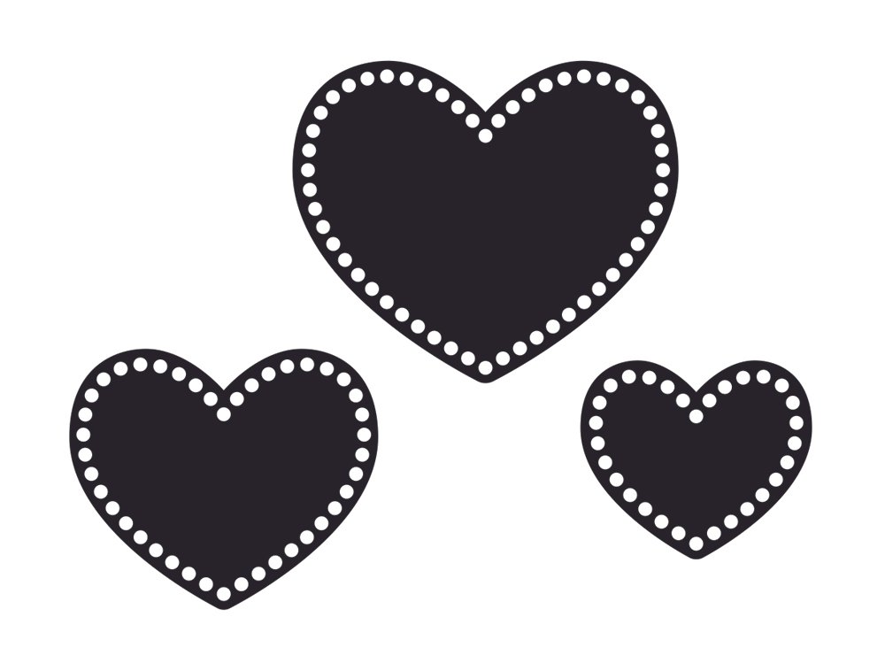 bases troqueladas de corazón para tejer