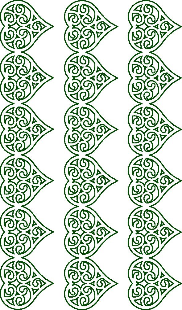 borde de corazones calados