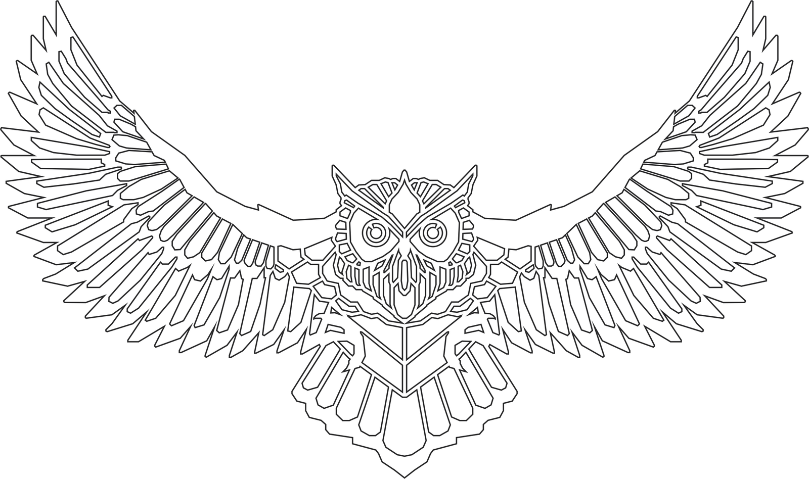 búho de alas extendidas 2