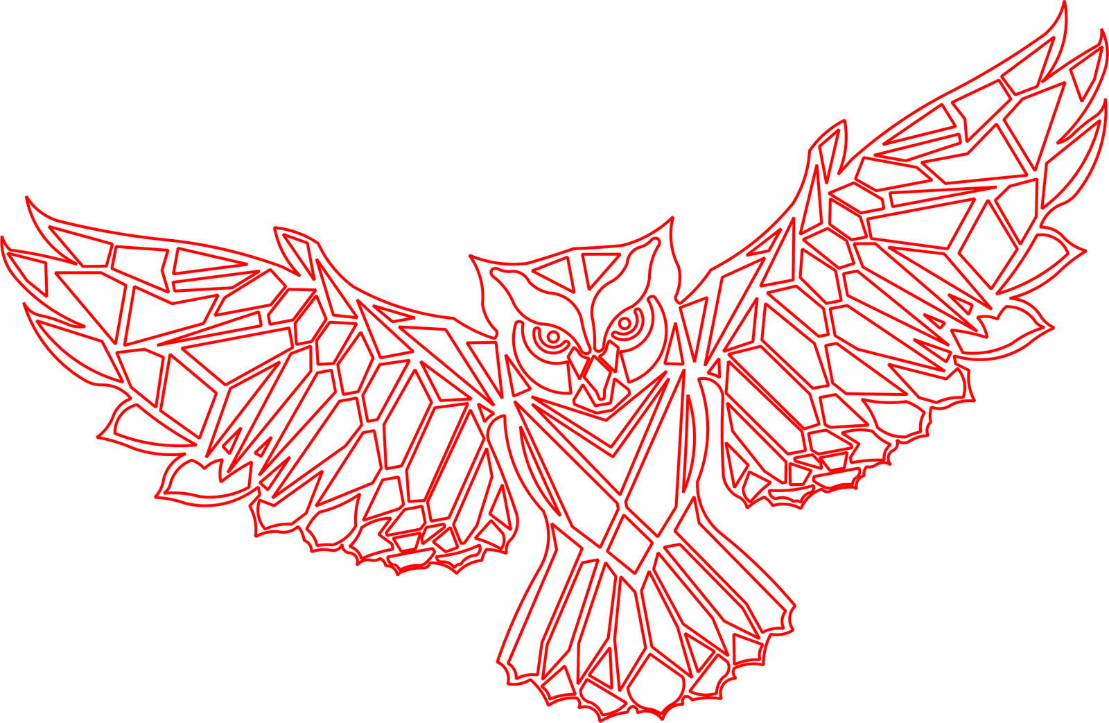 búho de alas extendidas