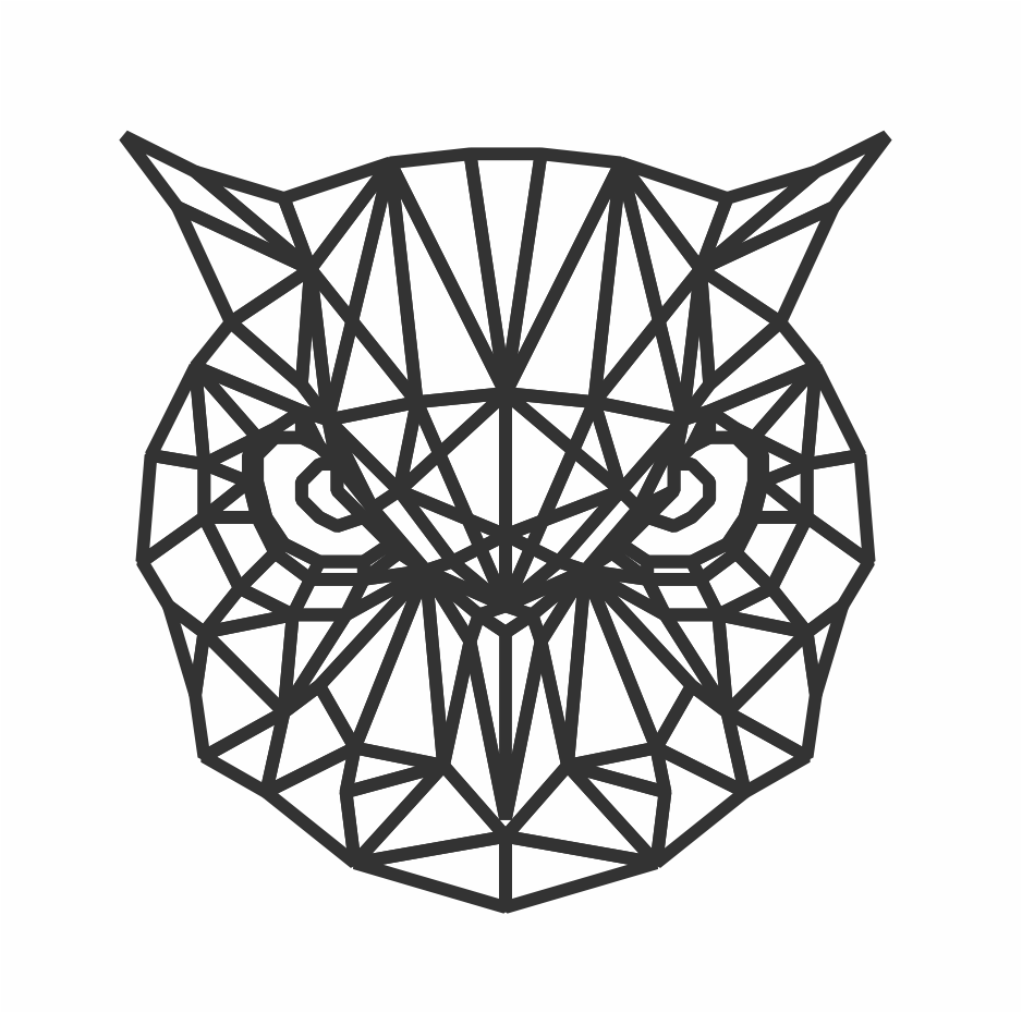 cabeza de búho geométrico