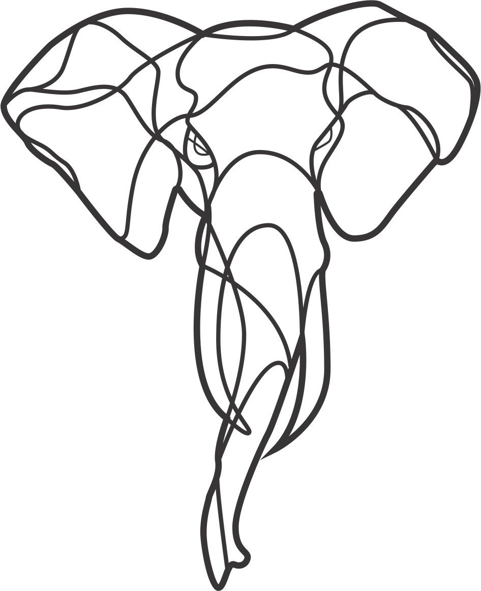 cabeza de elefante de curvas