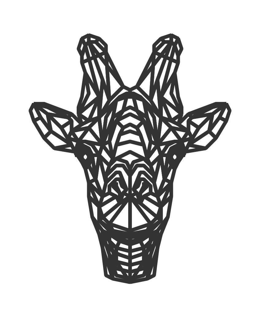 cabeza de jirafa frontal