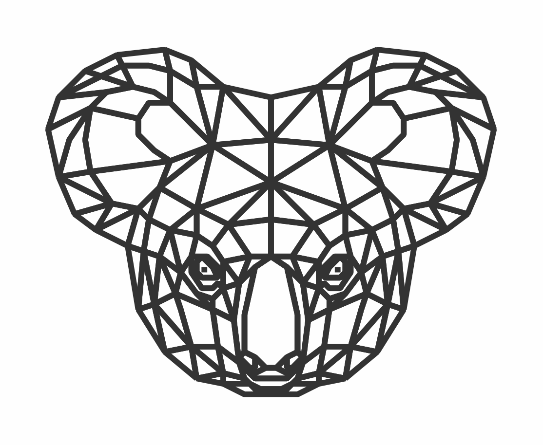 cabeza de koala geométrico