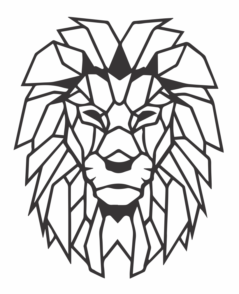 cabeza de león geométrica