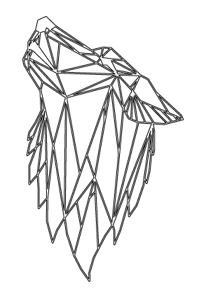 cabeza de lobo aullando