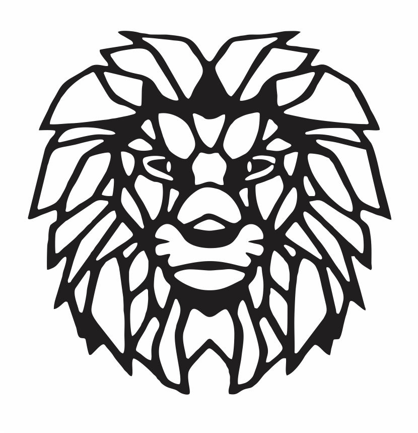 cabeza de léon vista frontal