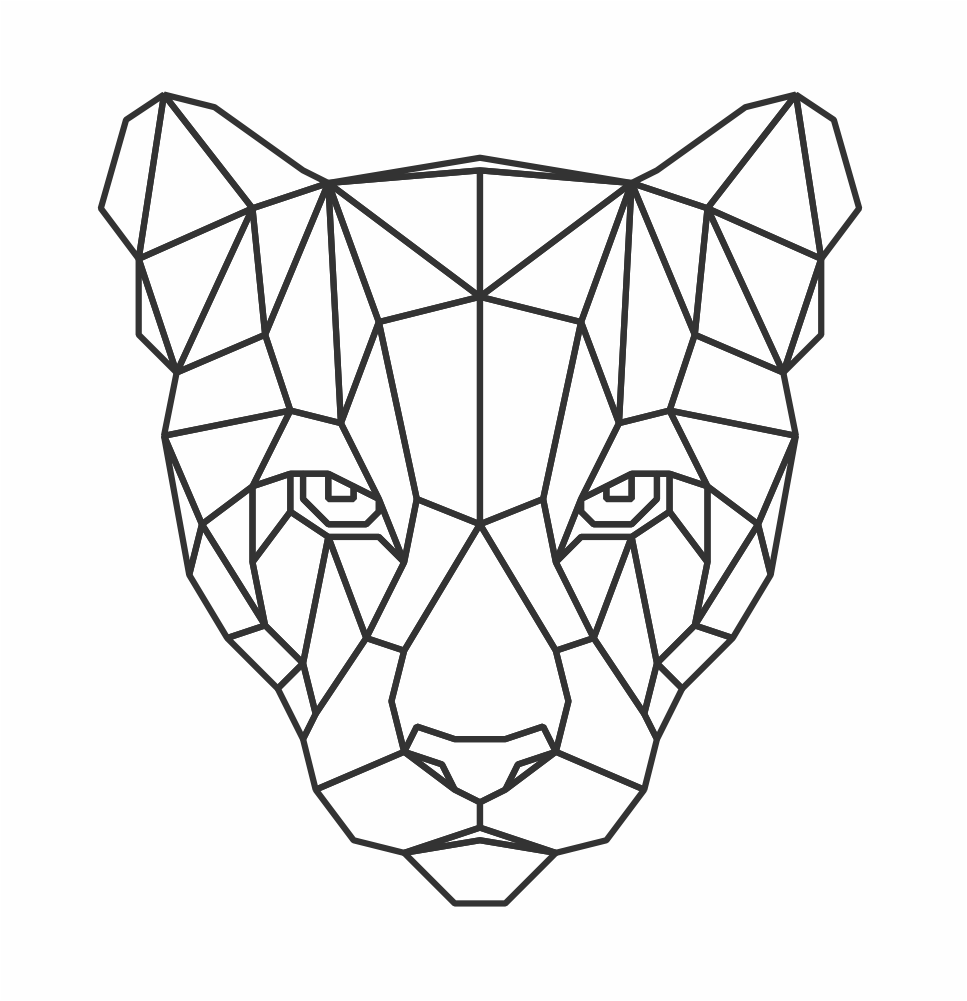 cabeza de puma geométrica
