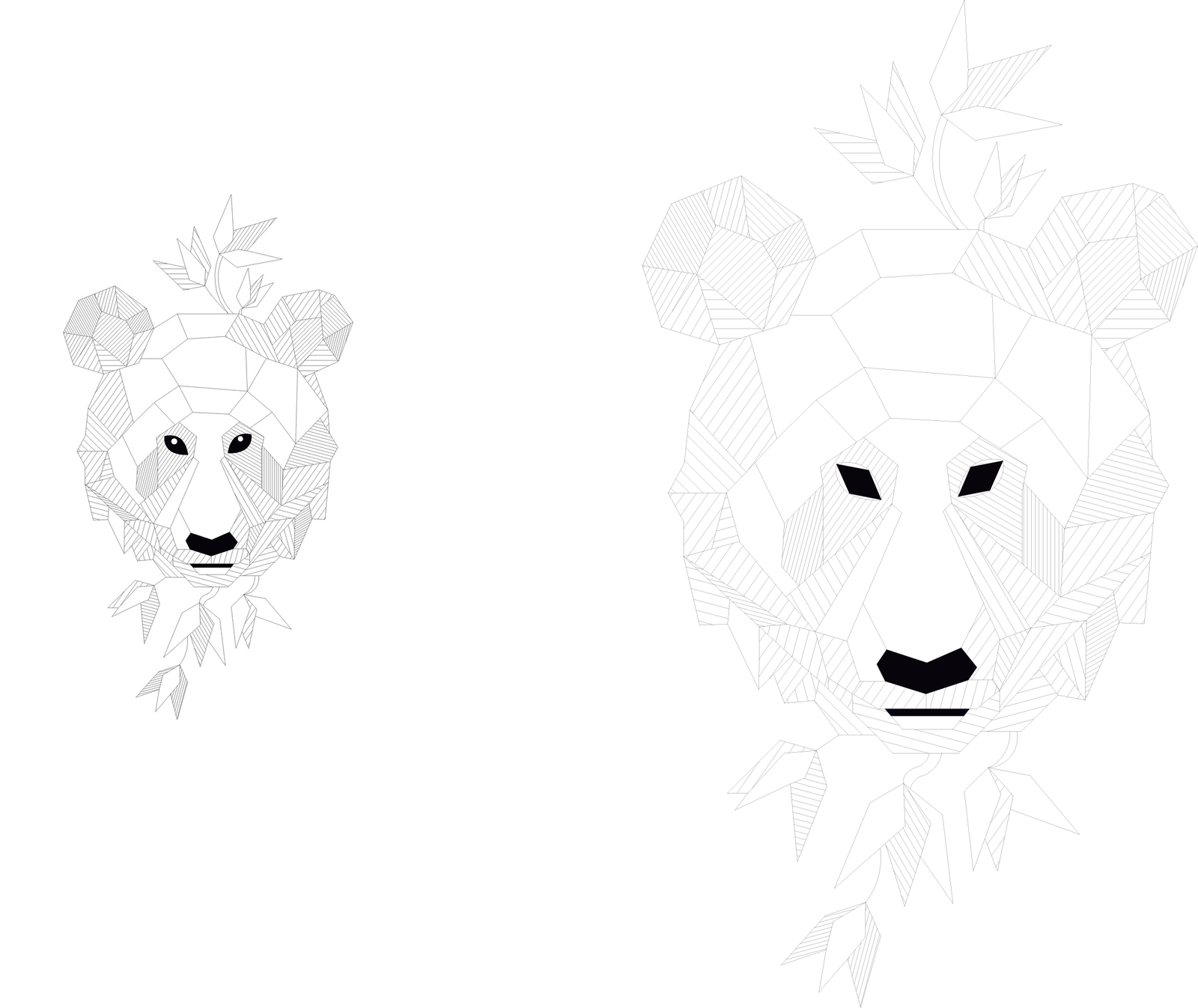 cabezas de oso geométricas