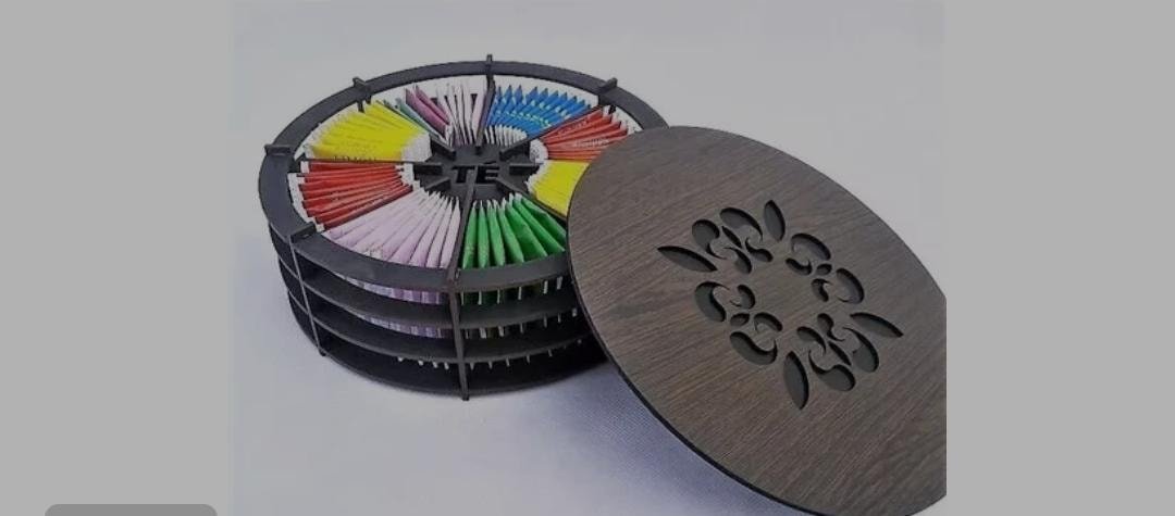 caja circular para té