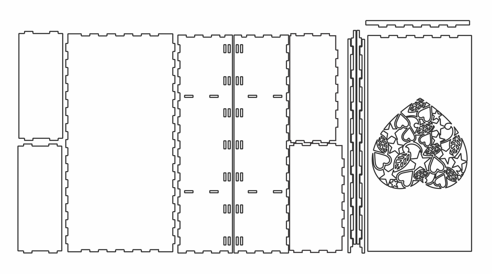 caja con corazón hojas