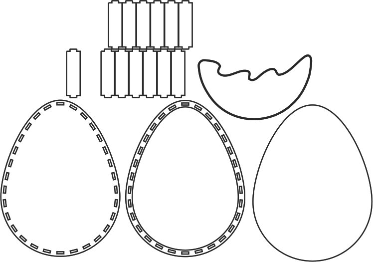 caja con forma de huevo