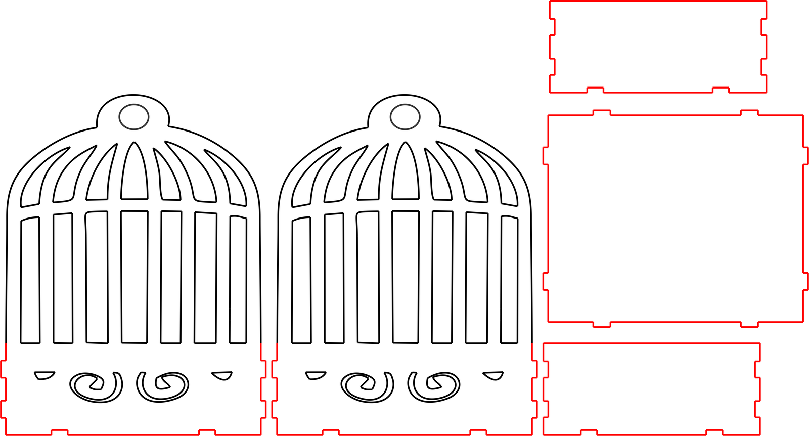 caja con forma de jaula