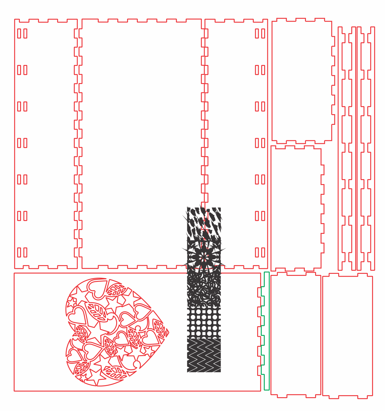 caja con tapa deslizable corazón