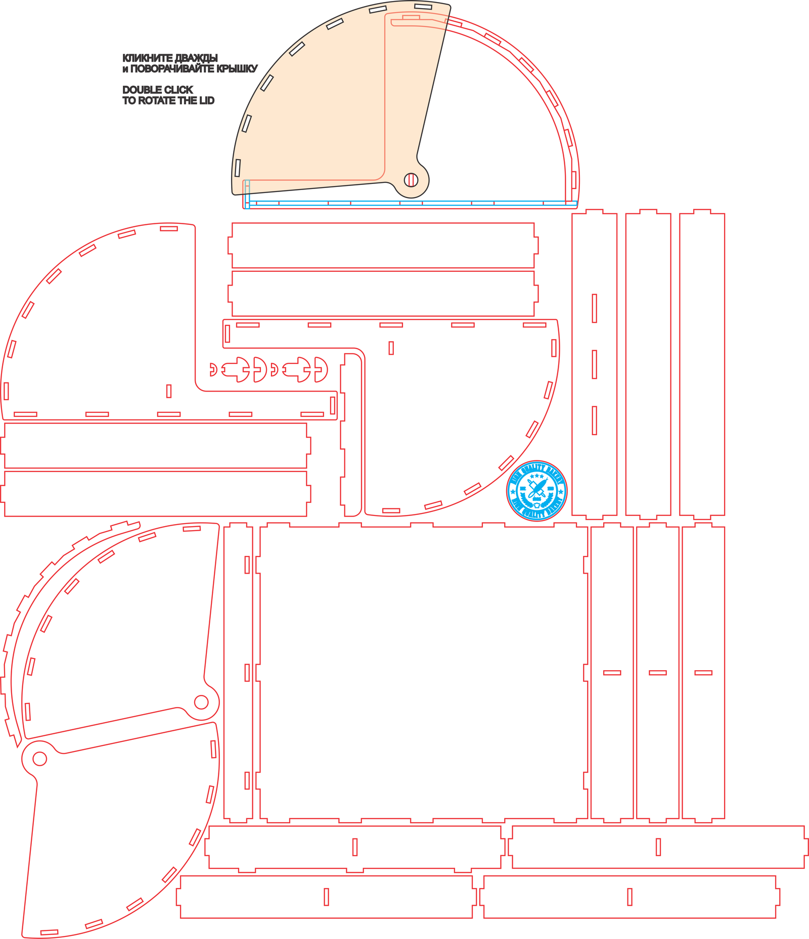 caja con tapa deslizable