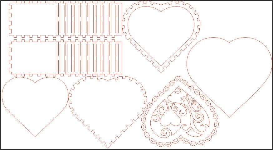 caja corazón de encaje