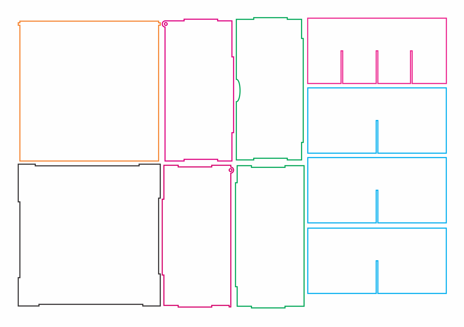 caja cuadrada con divisiones