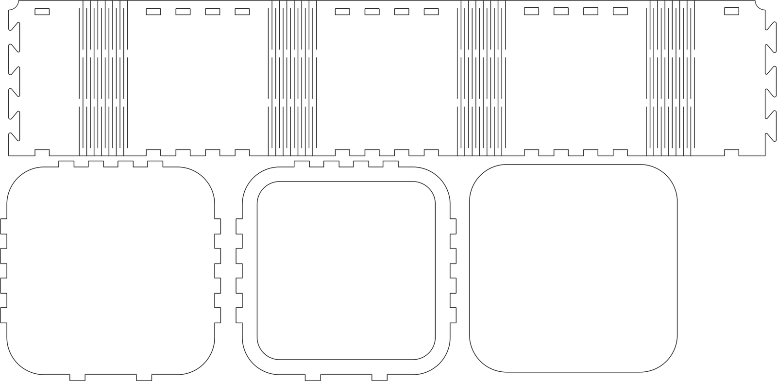 caja cuadrada de esquinas redondeadas