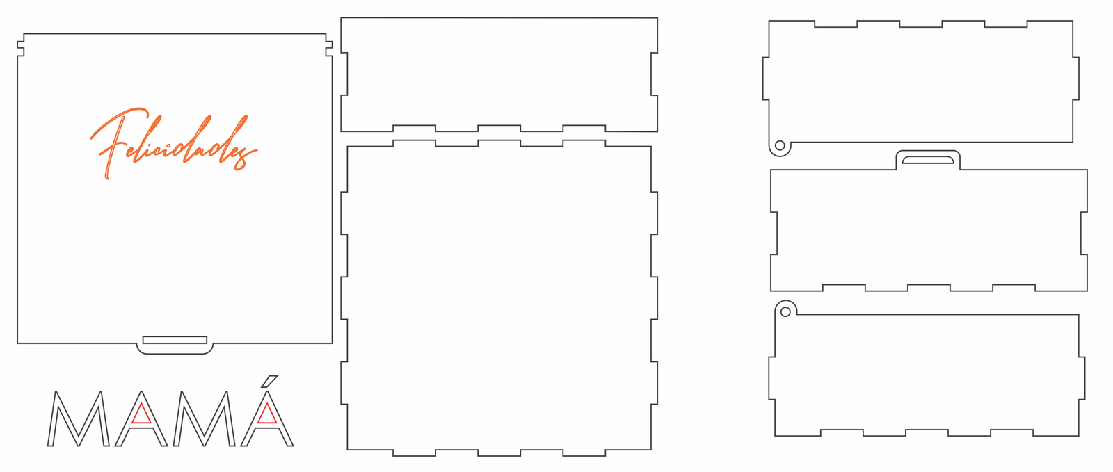 caja cuadrada felicidades mamá