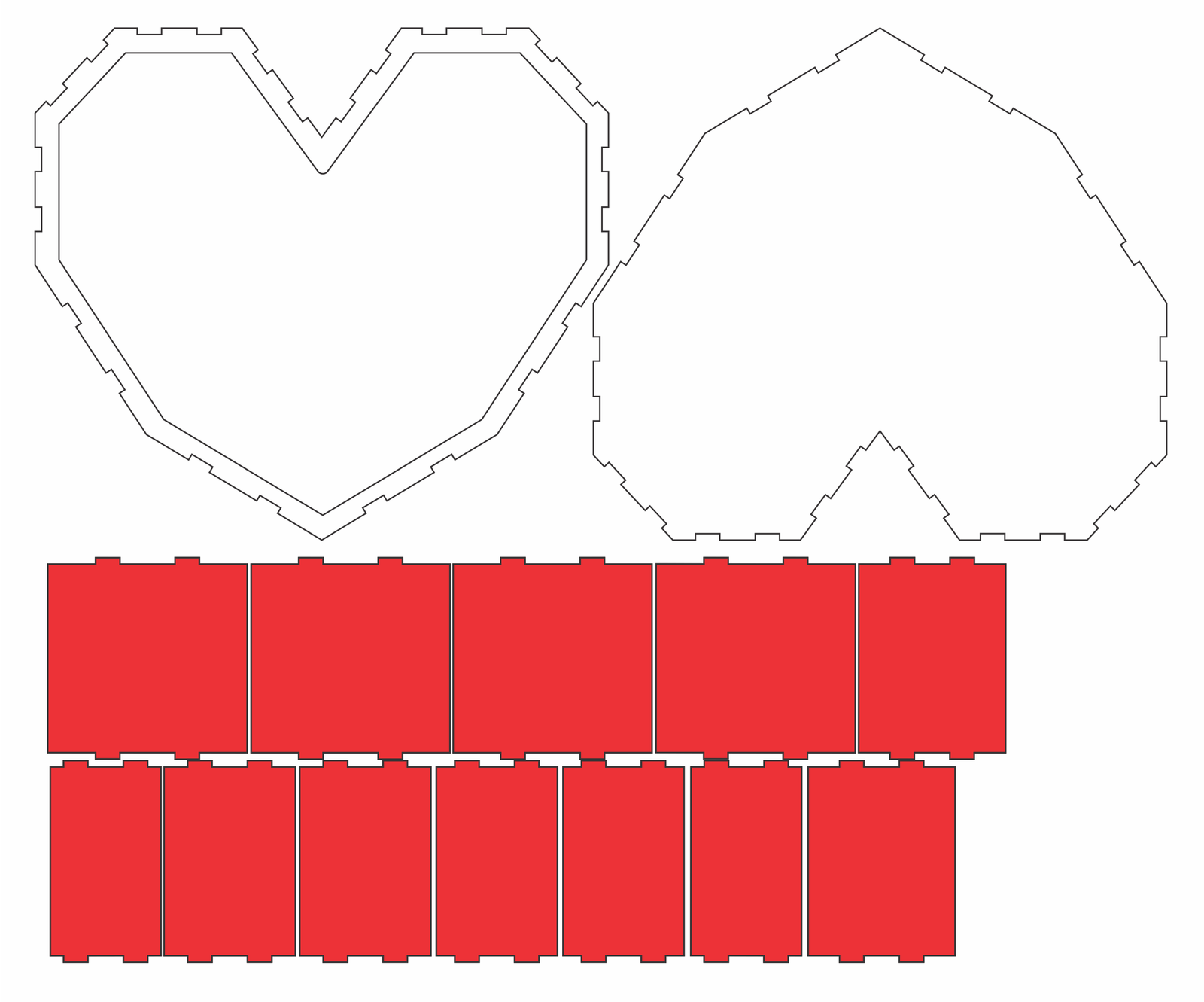 caja de corazón con tapa