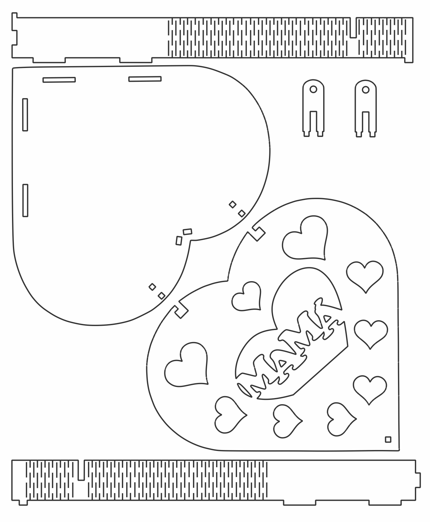 caja de corazón mamá