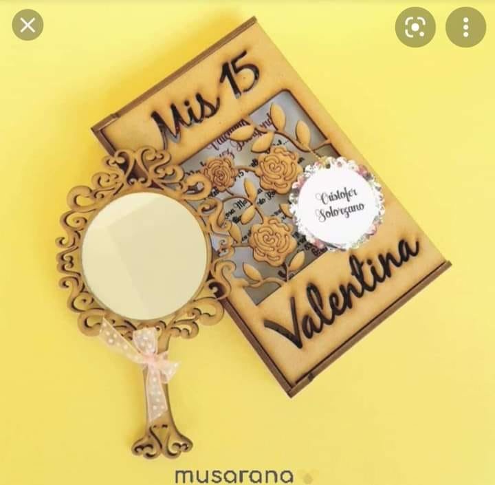 caja de invitación con espejo