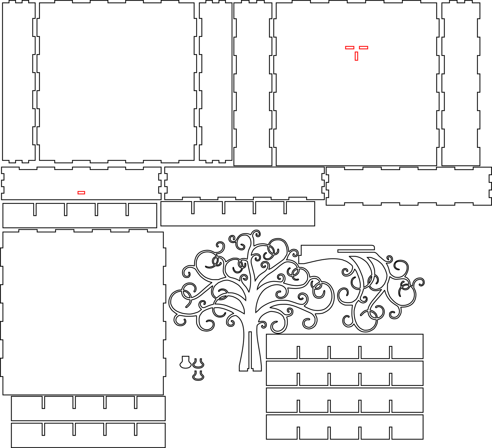 caja de joyería árbol