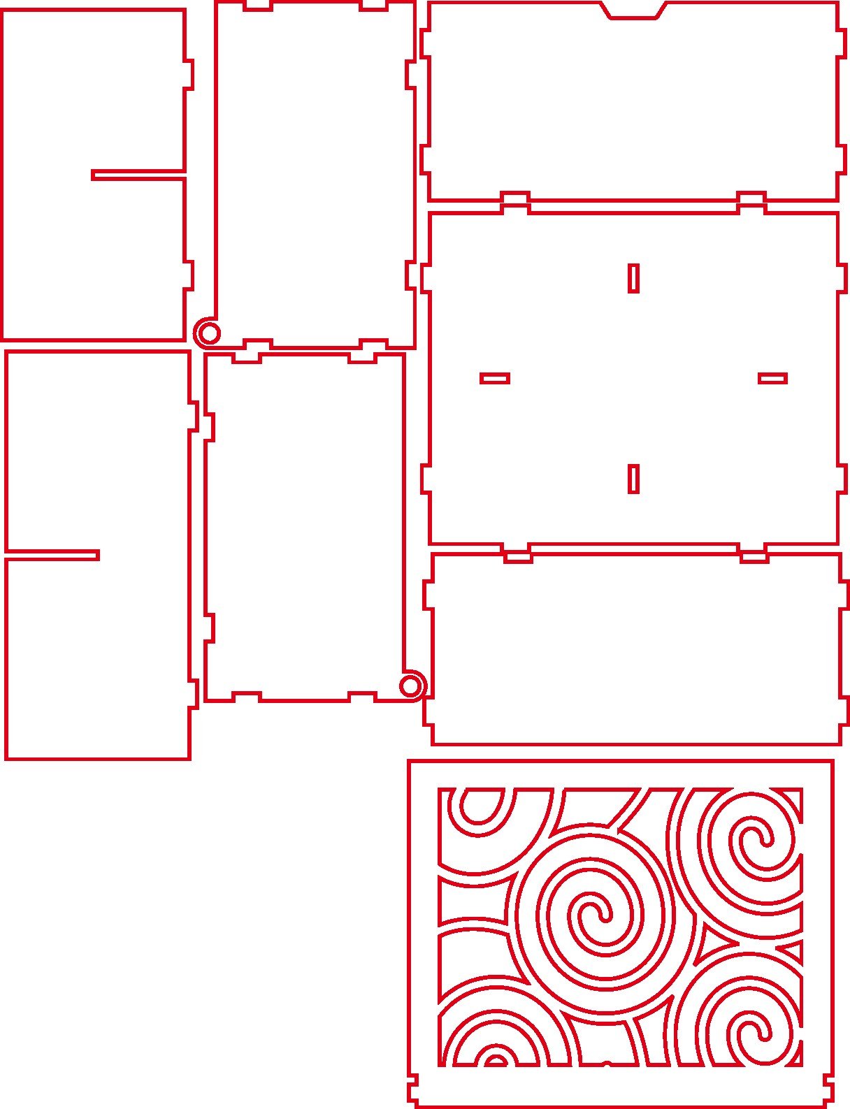 caja de té con 4 compartimentos