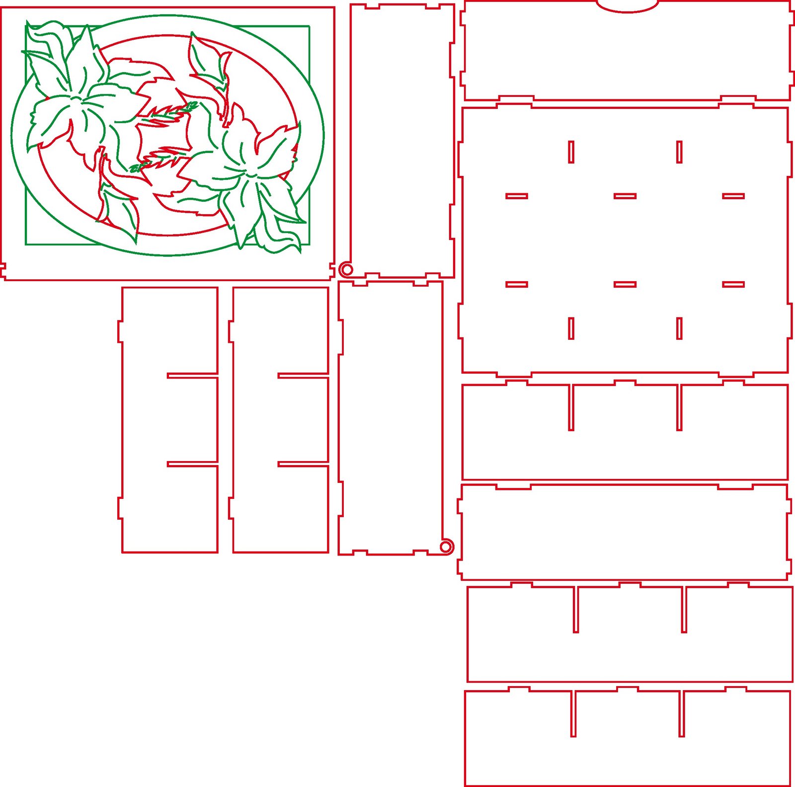 caja de té con 9 compartimentos