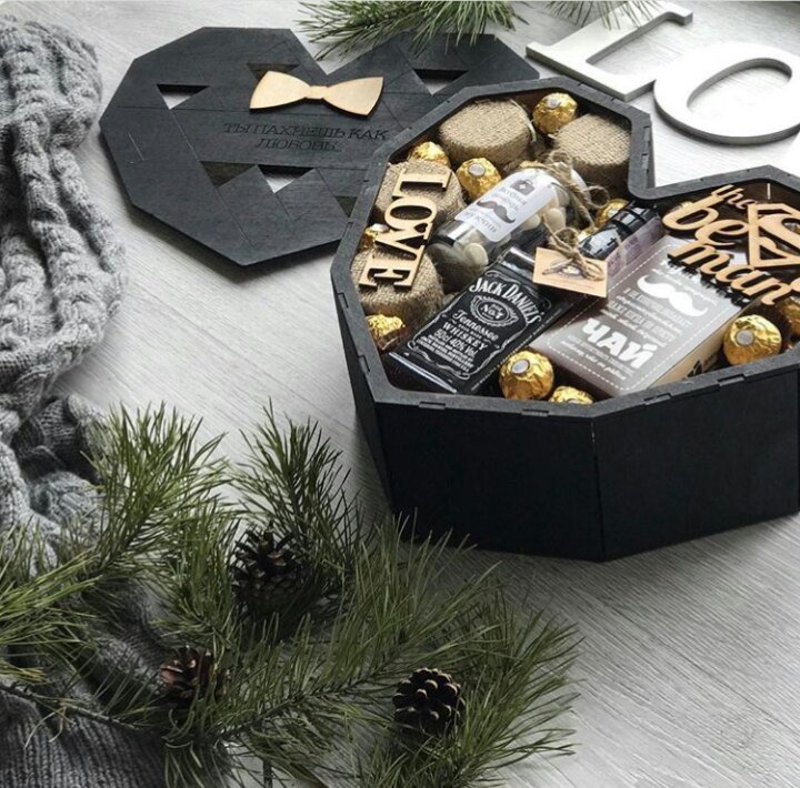 caja elegante de corazón