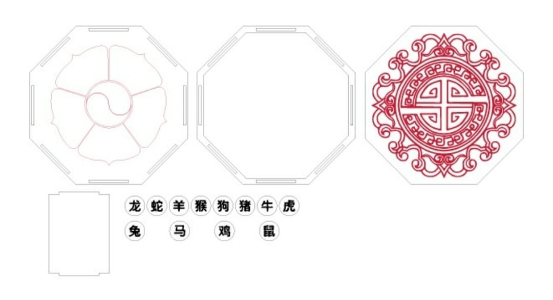 caja octagonal con tapa