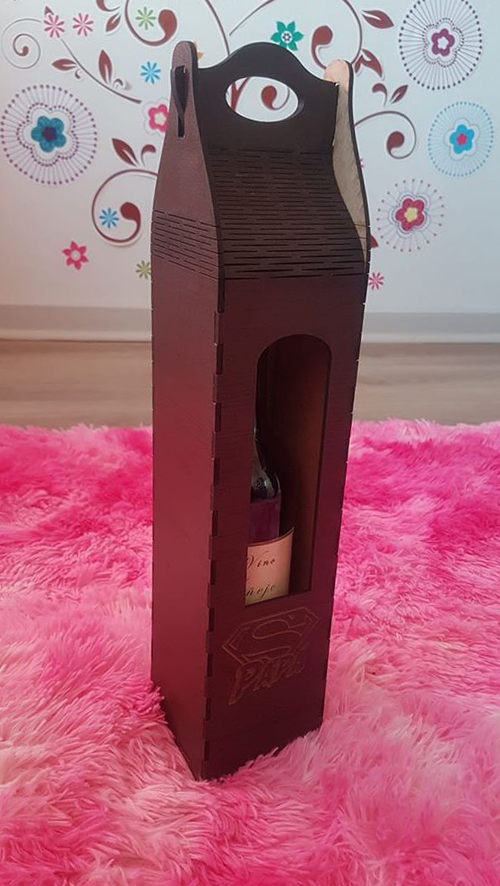 caja para botella súper papá