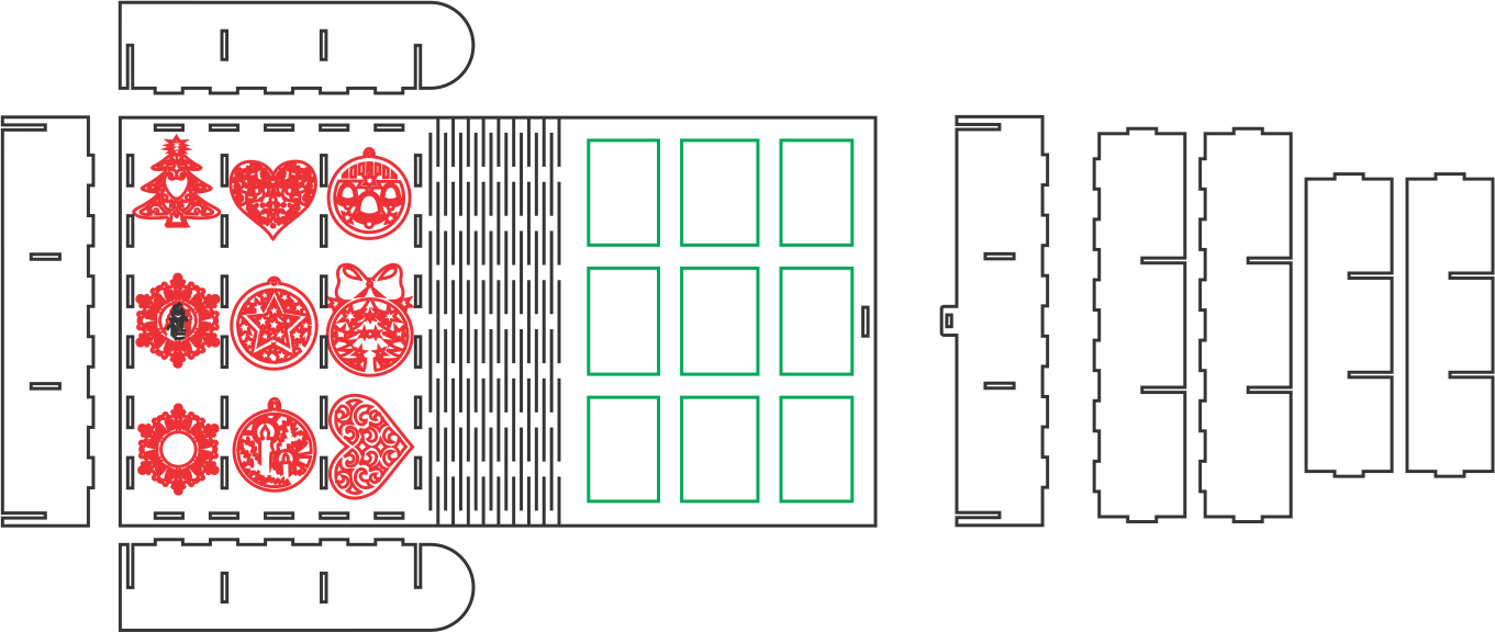 caja para esferas con separaciones