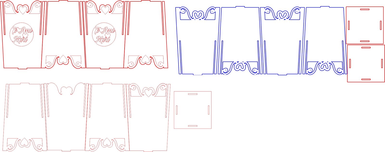 caja para palomitas corazones