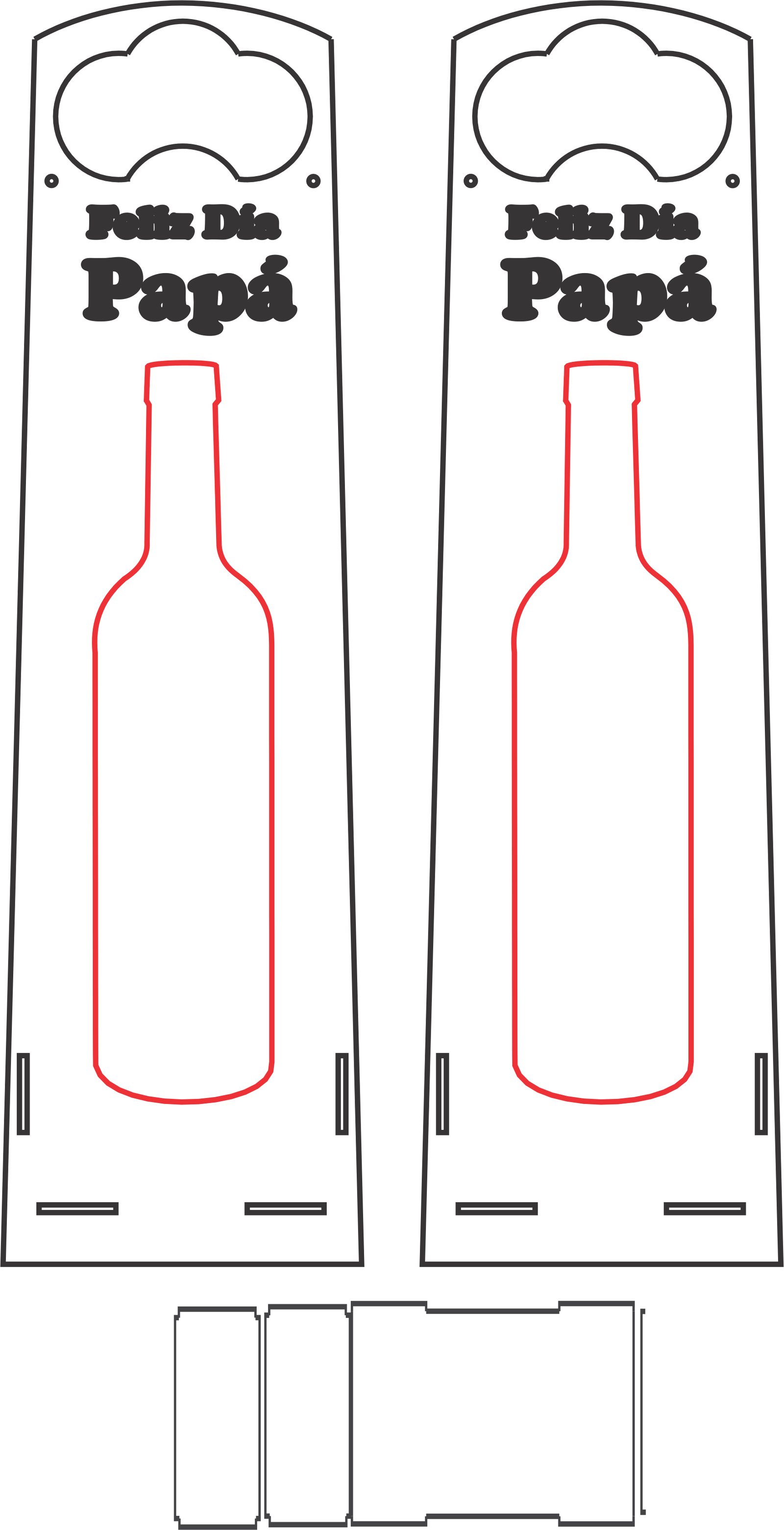 caja para vino feliz día papá