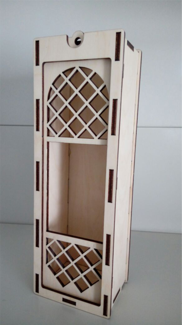 caja portavino con ventana frontal