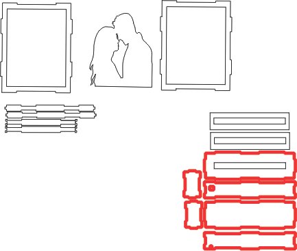 caja silueta de pareja
