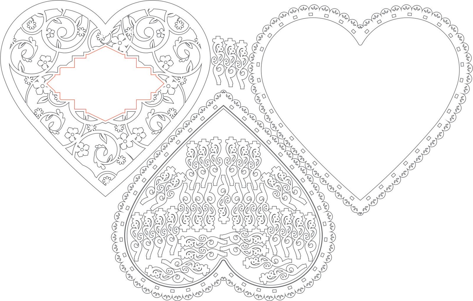 cajas caladas corazón