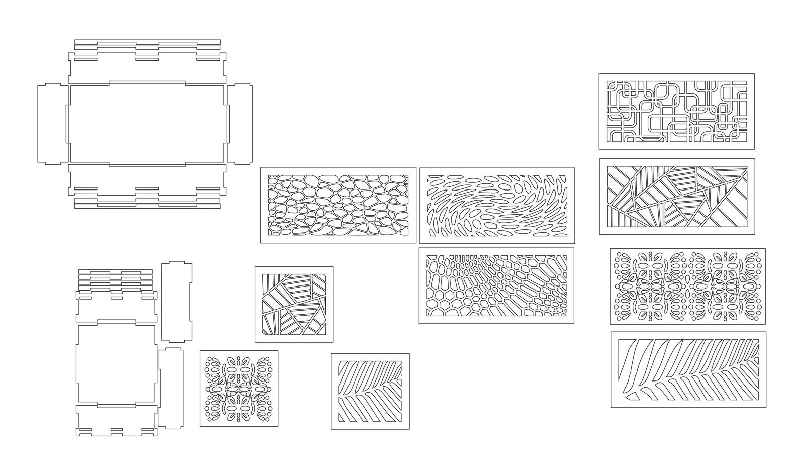 cajas con tapas de diferentes diseños