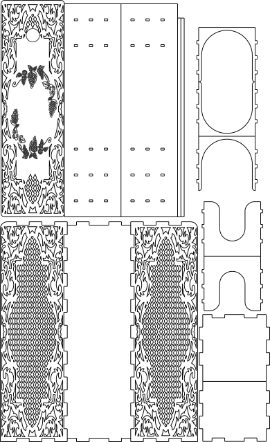 cajas para vino grecas y uvas